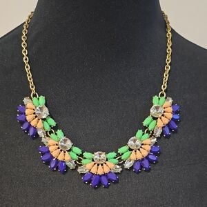 J.CREW Multicolor Crystal + Stone Statement Necklace